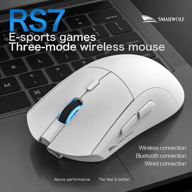 Mouse Smailwolf RS7 | Tri-Mode | Polling Rate 1000Hz | Sensor PAW3311 -Entrega Grátis- - Foto 3