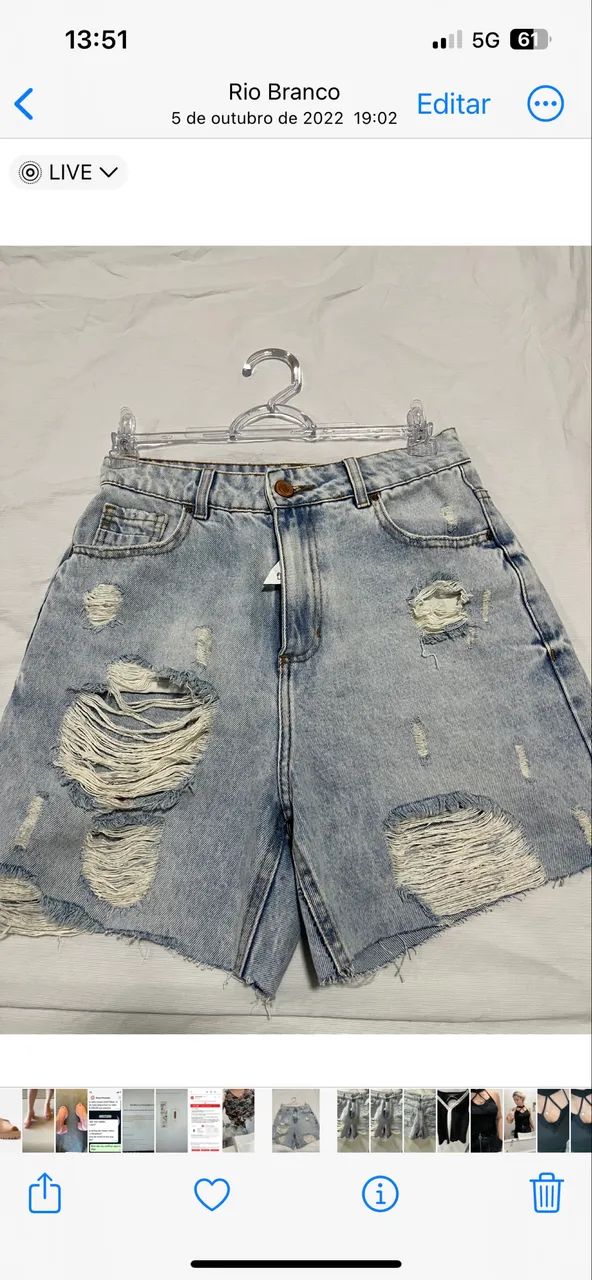 Bazar Short jeans destroyed TAM 38  - Foto 3