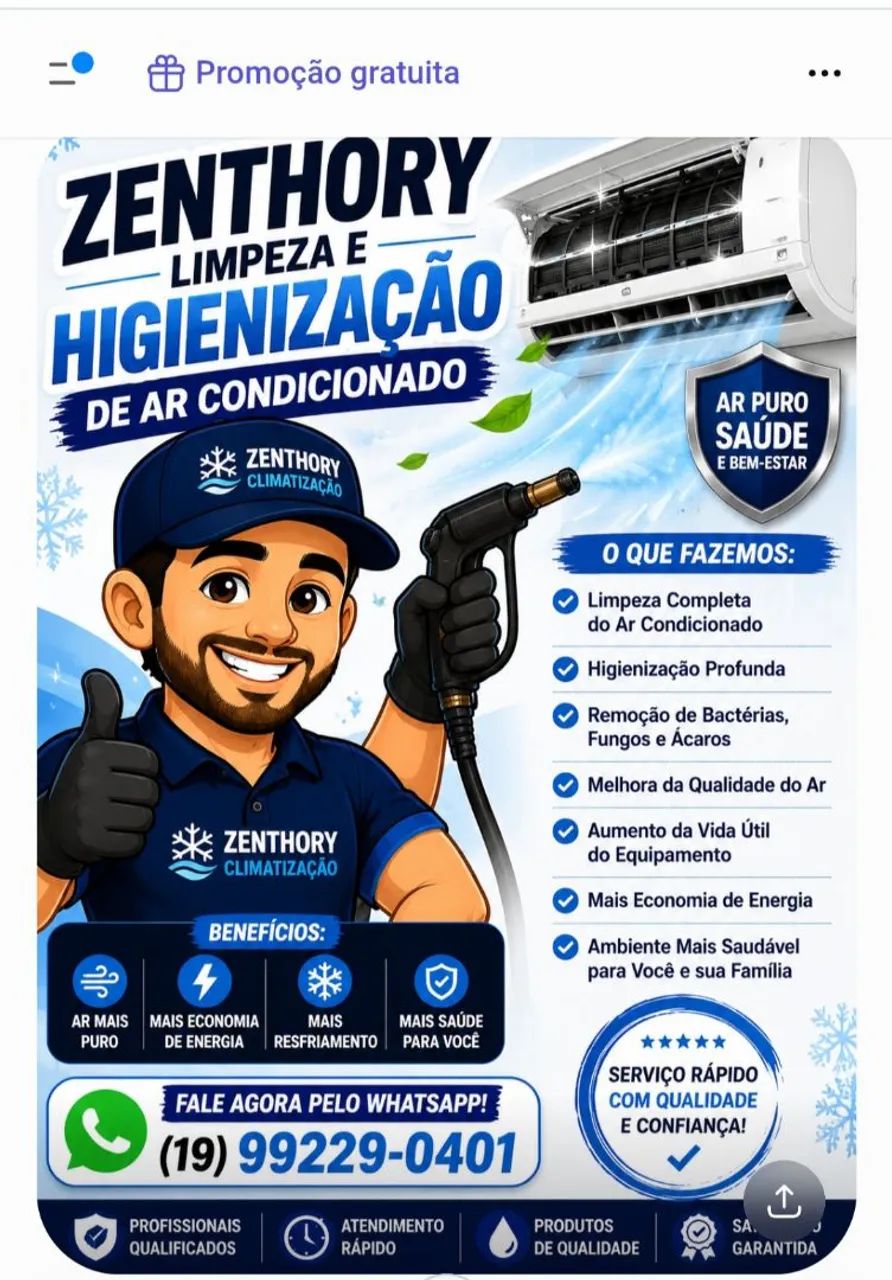 Limpeza e higienização de ar condicionado 
