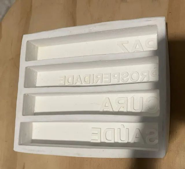 Molde de silicone palavras - "Paz" "Prosperidade" "Cura" e "Saúde"