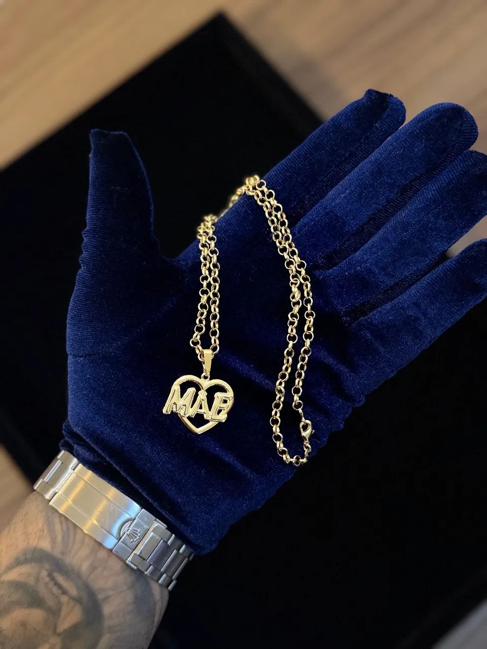 Corrente feminina banhada a ouro 