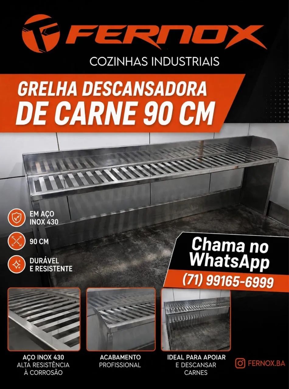 Grelha de descanso em aço inox 