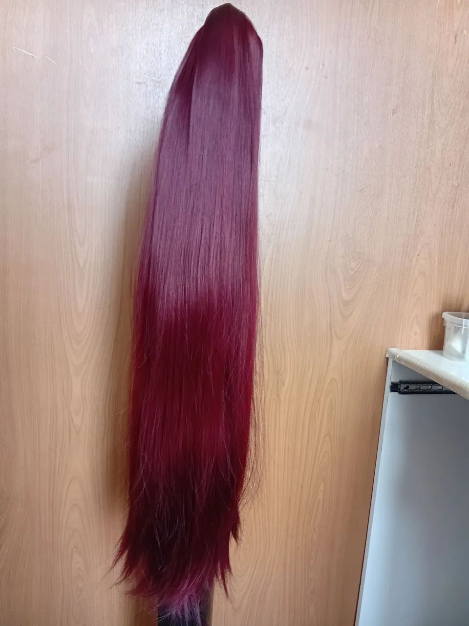 Peruca Wig Sintética Marsala Nunca Usada  - Foto 5