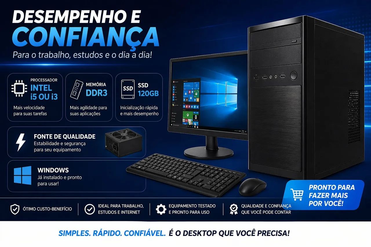 Pc Completo Desktop i3 