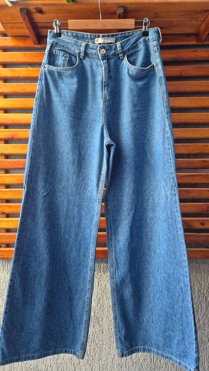 Calça jeans feminina wide leg  tam 42 - Foto 2