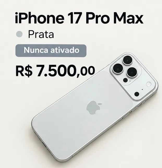 iPhone 17 Pro Max Prata 