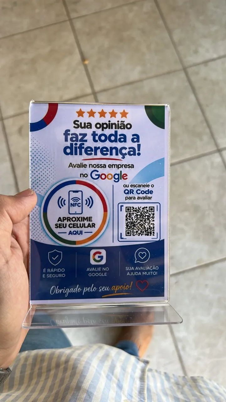 Vendo placas de avaliação do google com nfc