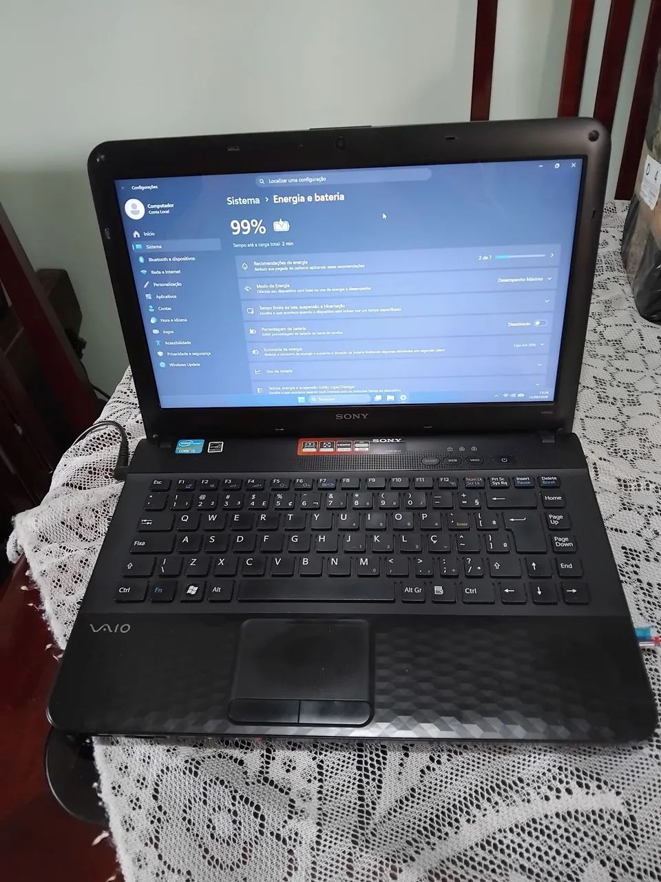 Notebook Sony vaio core i5, 8gb, SSD 120gb, Win 11, bateria, zerado