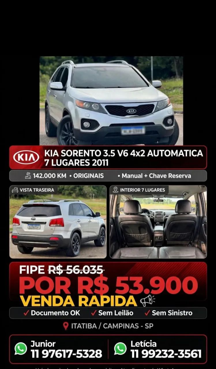 KIA Sorento SORENTO 3.5 V6 24V 4X2 AUT. 2011
