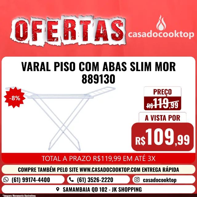 VARAL PISO COM ABAS SLIM MOR 889130