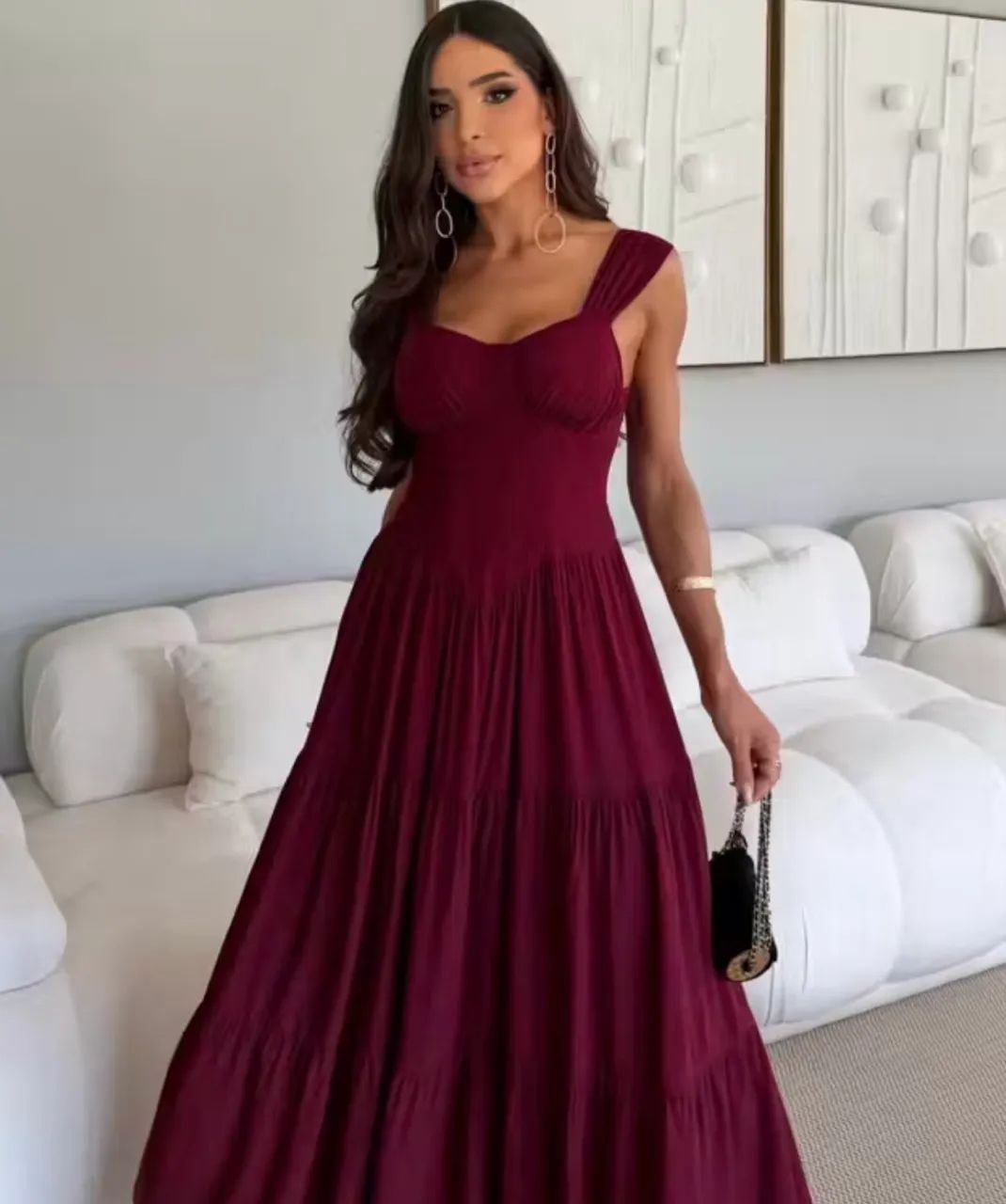 Vestido marsala,lindo e elegante 