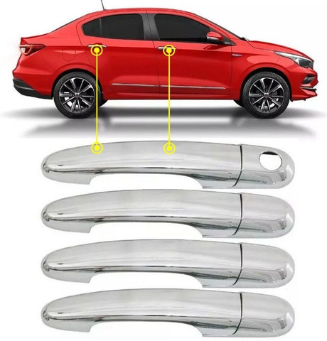 Kit Aplique Maçanetas Cromadas Fiat Argo e Fiat Cronos 2018 à 2021 - Shekparts - Foto 2