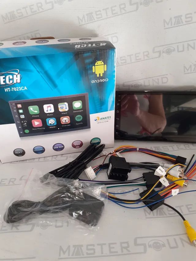 Multimídia.  H-TECH. HT7023CA. Com: 2 usb, gps, carpley e android, espelhamento. 
