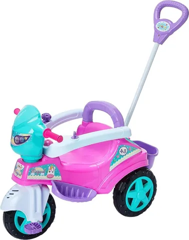 Triciclo Infantil Minnie Disney Nathor - Menina Motoca Rosa