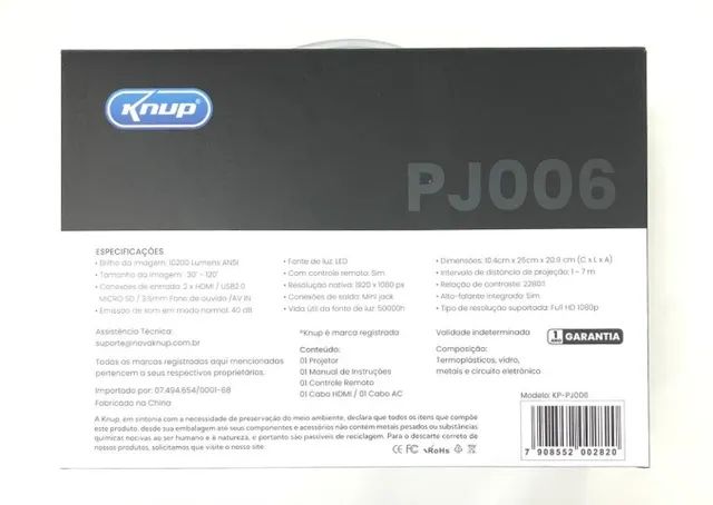 Projetor Led 10200 Lumens Espelhamento Android e iOs Knup Hd 1080p Novo na Caixa - Foto 3