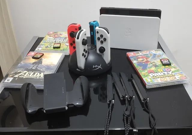 Nintendo Switch Cinza + 3 Jogos  Console de Videogame Nintendo