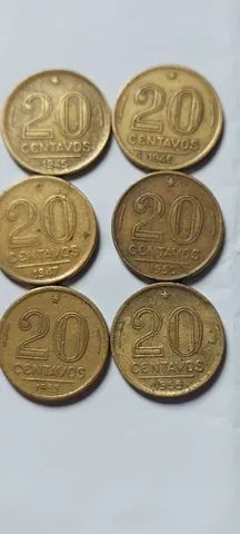 Lote cOM 12 Moedas Antigas =20 centavos (1945 A 1956) Muito Bem Conservadas MBC