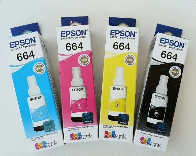 Kit 4 Tintas 664 Epson Original L120 L1300 L395 L396 L355  L365 L355 Tinta Impressora - Foto 3