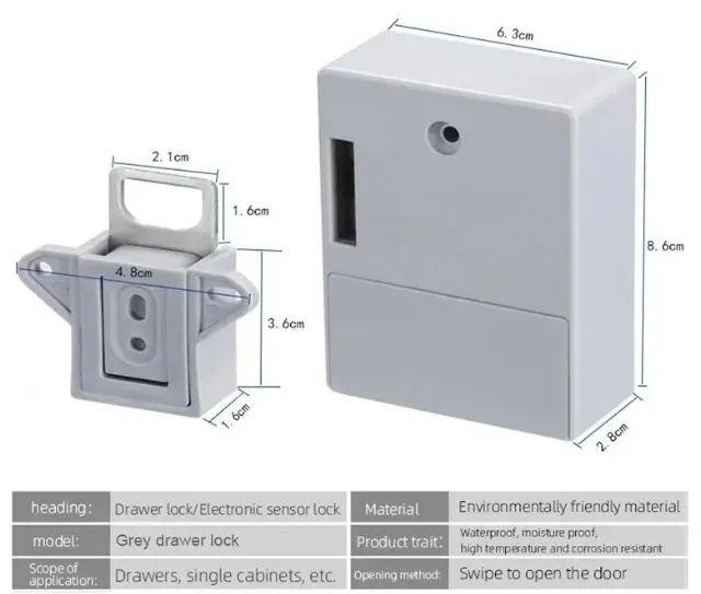 Trava invisível armário, para casa, academia, gaveta, bateria, fechadura COD-AM588  - Foto 6