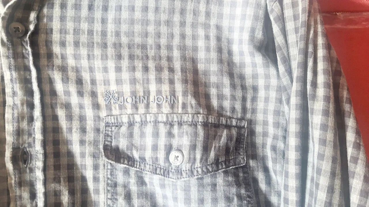 Camisa John John xadrez cinza e preta - Foto 5