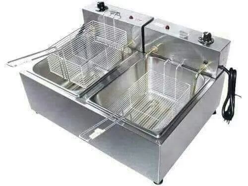 Fritadeira com duas cubas e cestos em inox - Foto 2