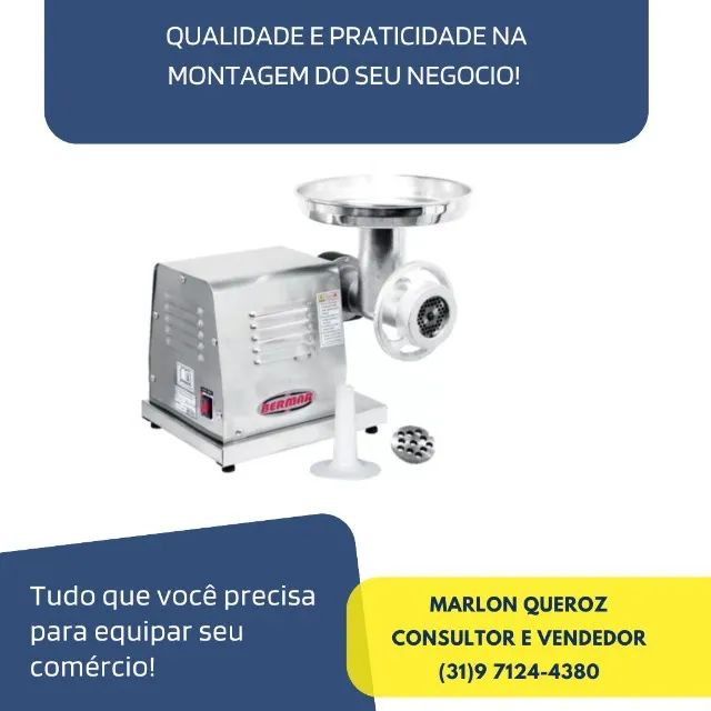 Moedor de Carne Boca 08 Bermar Inox Novo