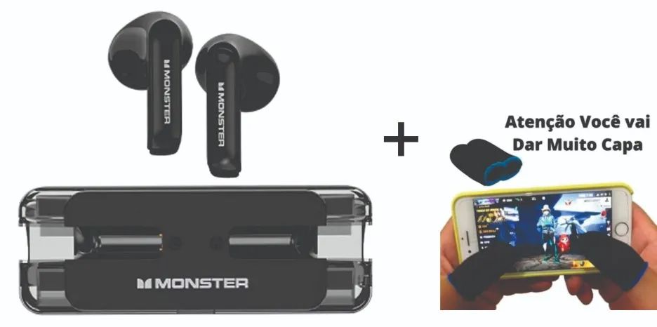 Fone De Ouvido Bluetooth Gamer Monster Airmars Xkt08 + Luvinha para Game