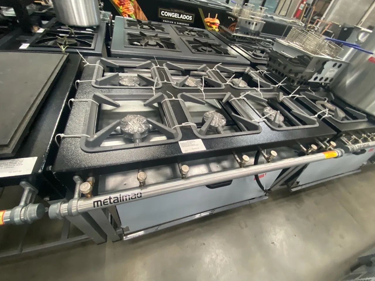 FOGÃO 6 BOCAS ALTA PRESSÃO STORI PREMIUM M19 COM SUPER FORNO P6,5 - METALMAQ  - Foto 3