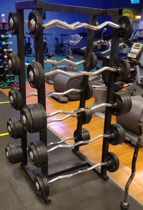 KIT BARRAS MONTADAS RETO OU W INJETADAS 12 Á 30KG + SUPORTE - Foto 2