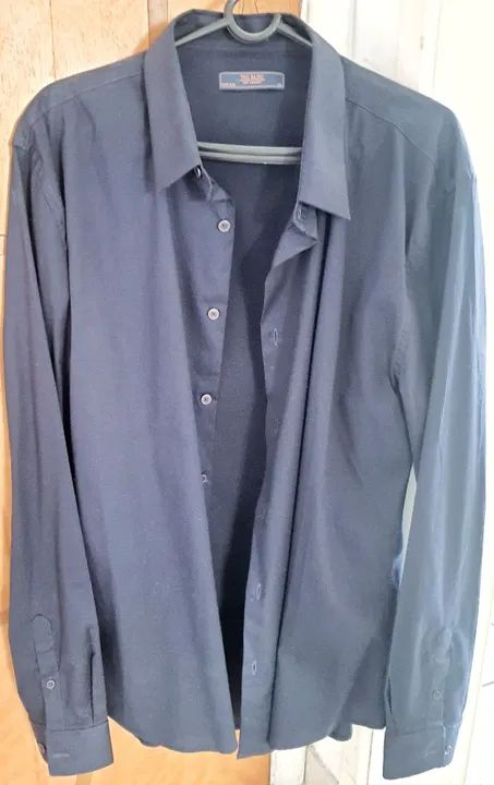 Camisa Social Masculina Manga Longa Azul marinho,TNG. - Foto 4