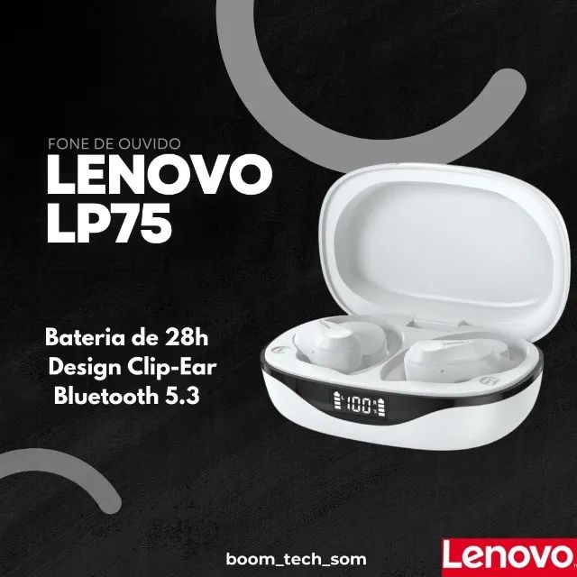 Fone Sem Fio Lenovo LP75 Bluetooth | Esportivo | Garantia | Pronta Entrega - Foto 2