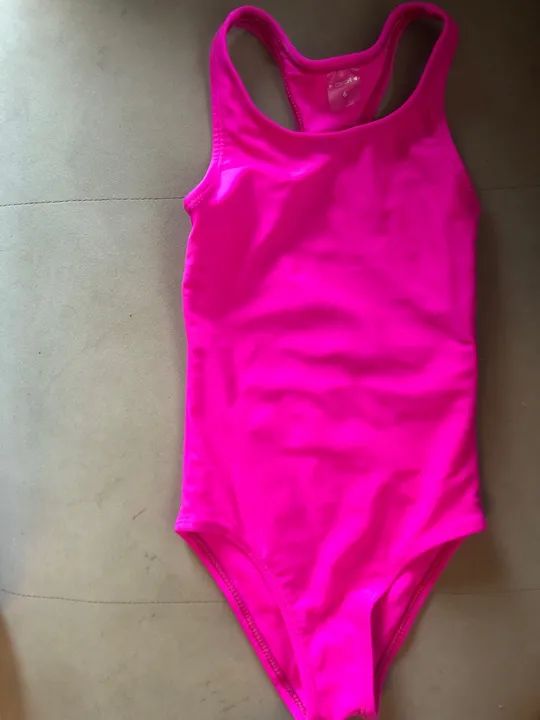 Maiô Oxer infantil menina tam 6 rosa piscina natação 