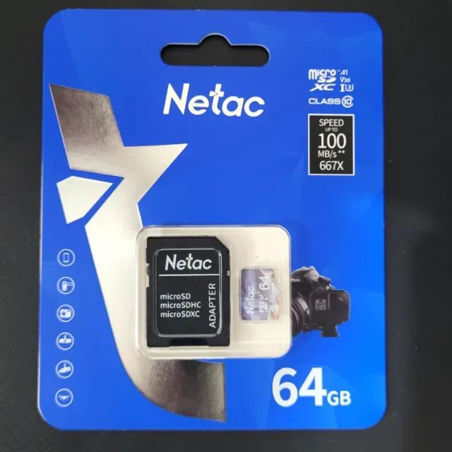 Micro SD Netac 64 GB Classe 10 Ultra High Speed 3 com Adaptador (Novo - Original) - Foto 2