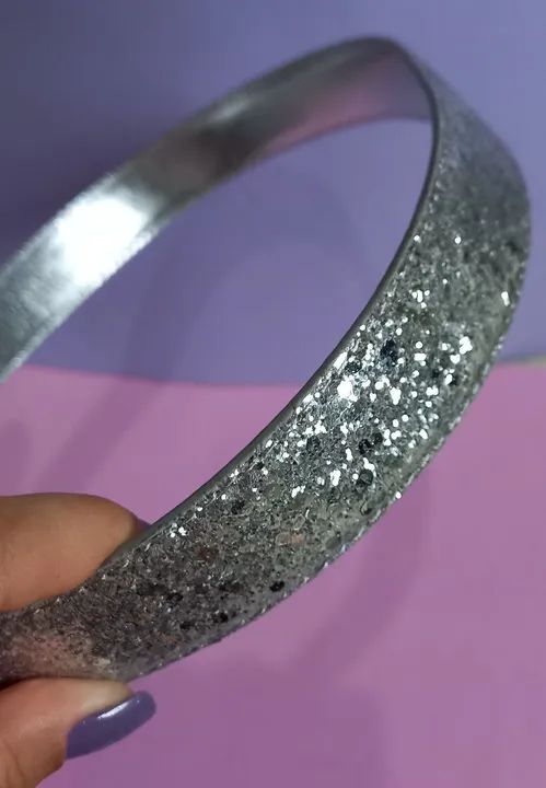 Cinto feminino prata com glitter - Foto 3