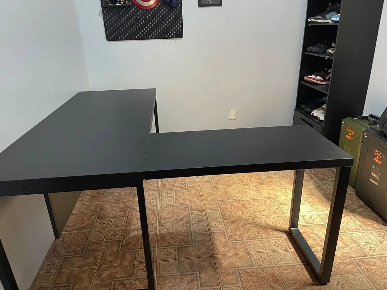 Mesa 40MM INDUSTRIAL 1.50x1.60 PRONTA ENTREGA de Escritório em L Preta - Foto 3