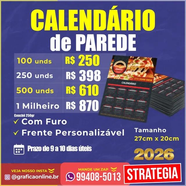 Calendário de Parede 2026