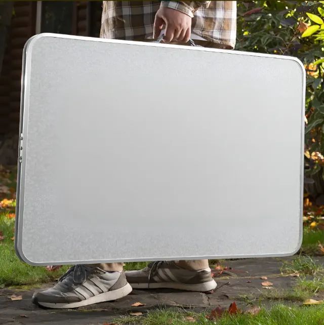  Mesa Alumínio Para Pescaria Acampamento Camping 90x60 cm vira maleta  - Foto 2