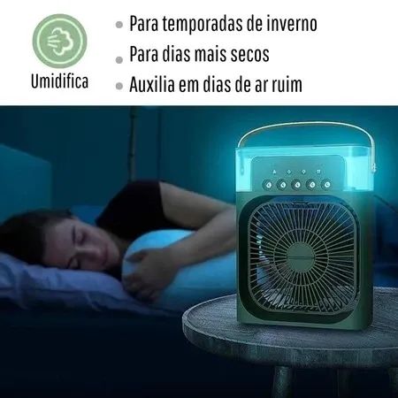 Mini umidificador Ventilador Portatil Pequeno Carregável USB Potente Turbo Silencioso Mesa