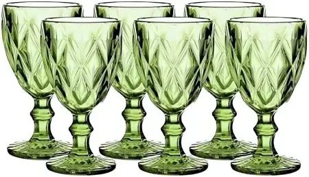 Conjunto de 6 Taças para água Diamond 330ml verde - Foto 2