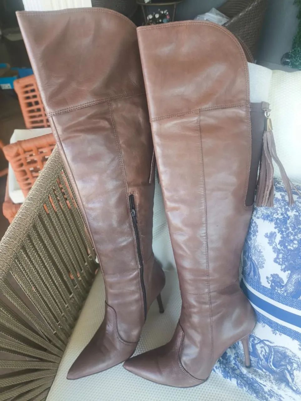 Bota Feminina de Couro Marrom - Foto 5