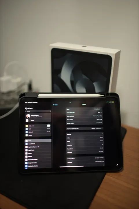 iPad Air 5 M1 256gb Preto com Apple Pencil 2 - Foto 5
