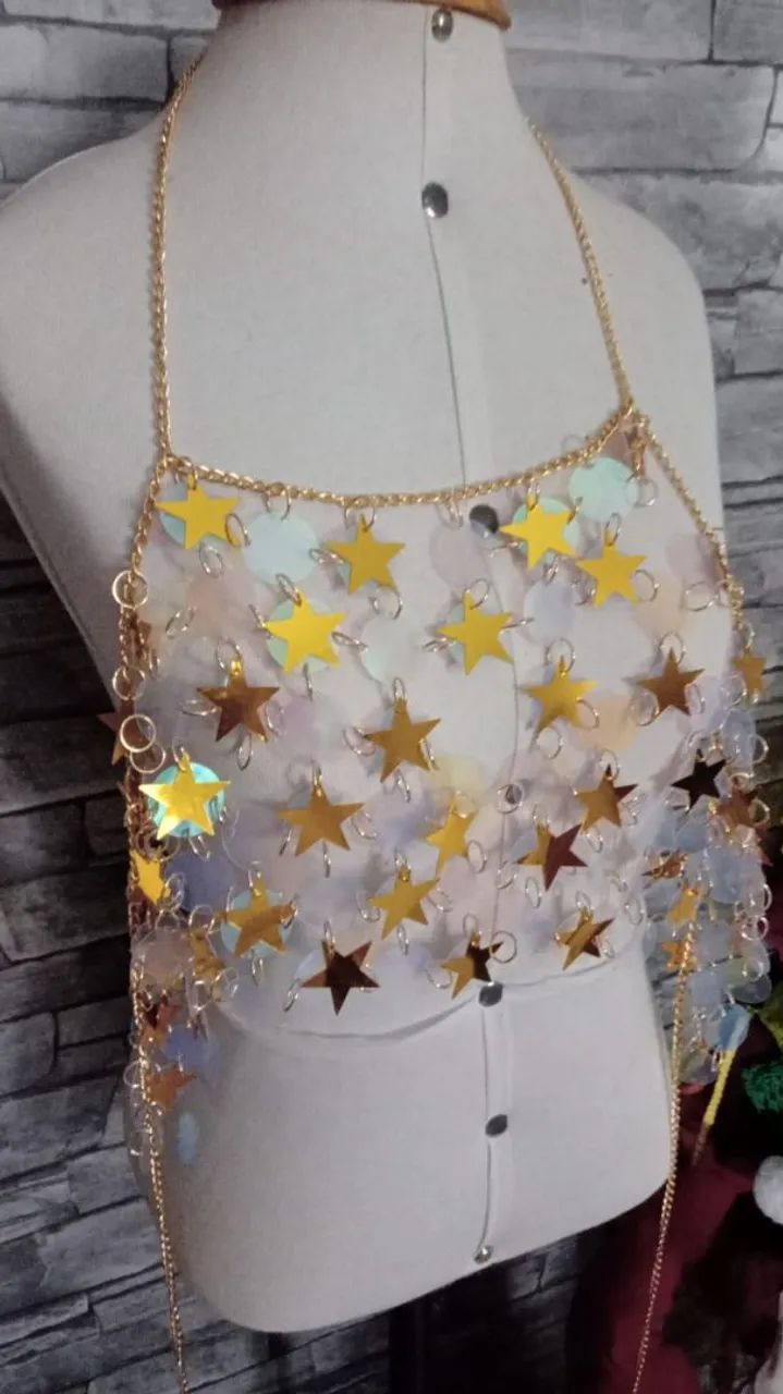 Top de festa com estrelas e paetês - Foto 3