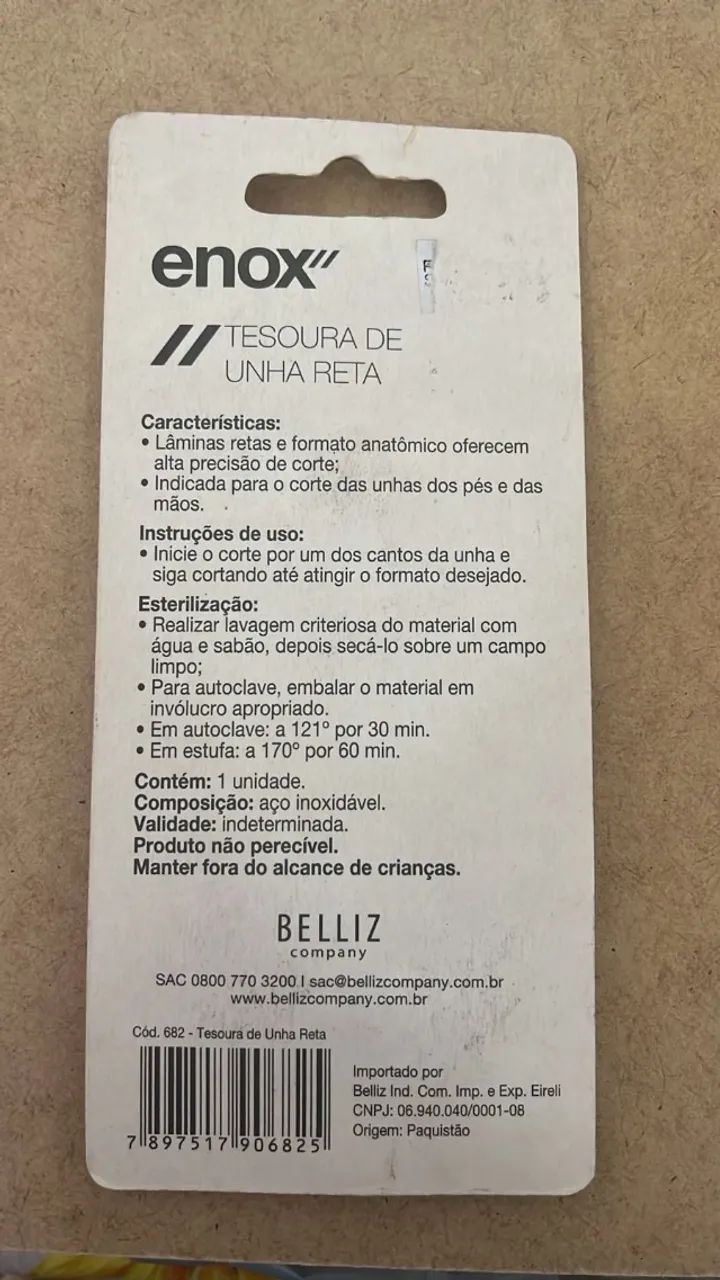 Tesoura Belliz de Unha reta Cod.682 - Foto 2