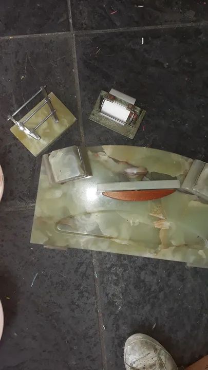 Conjunto de escritório vintage em alabastro  - Foto 4