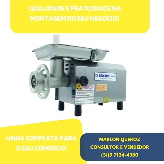 Moedor de Carne Boca 8 Novo Bivolt Inox