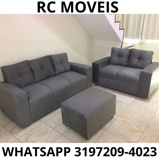 Sofá Canadá 2 e 3 Lugares + Puff - Conforto, Estilo e Durabilidade!