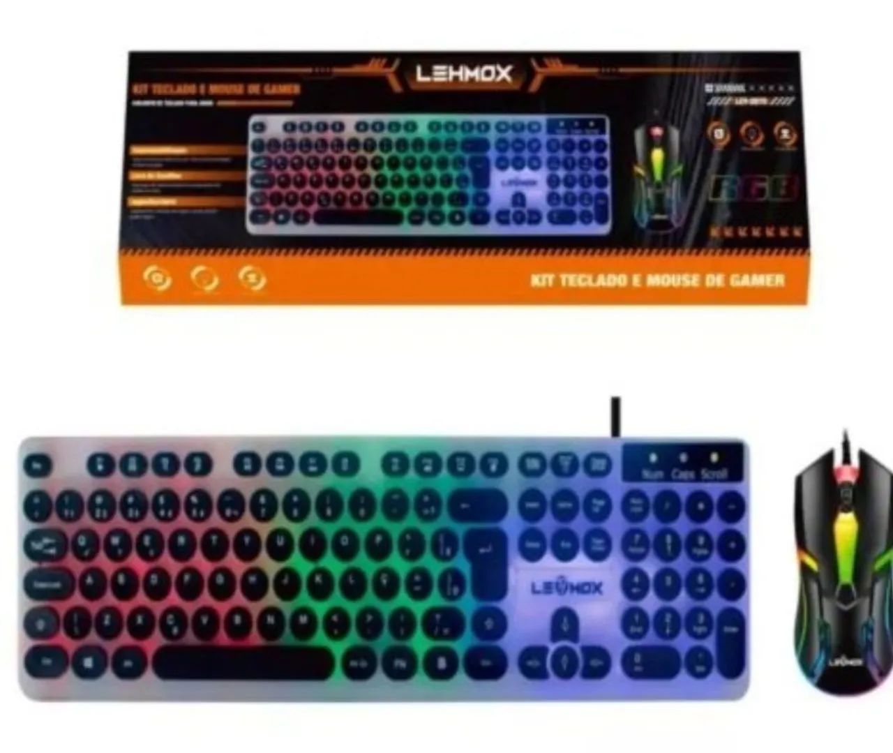 Kit Teclado e Mouse Gamer LEHMOX RGB
