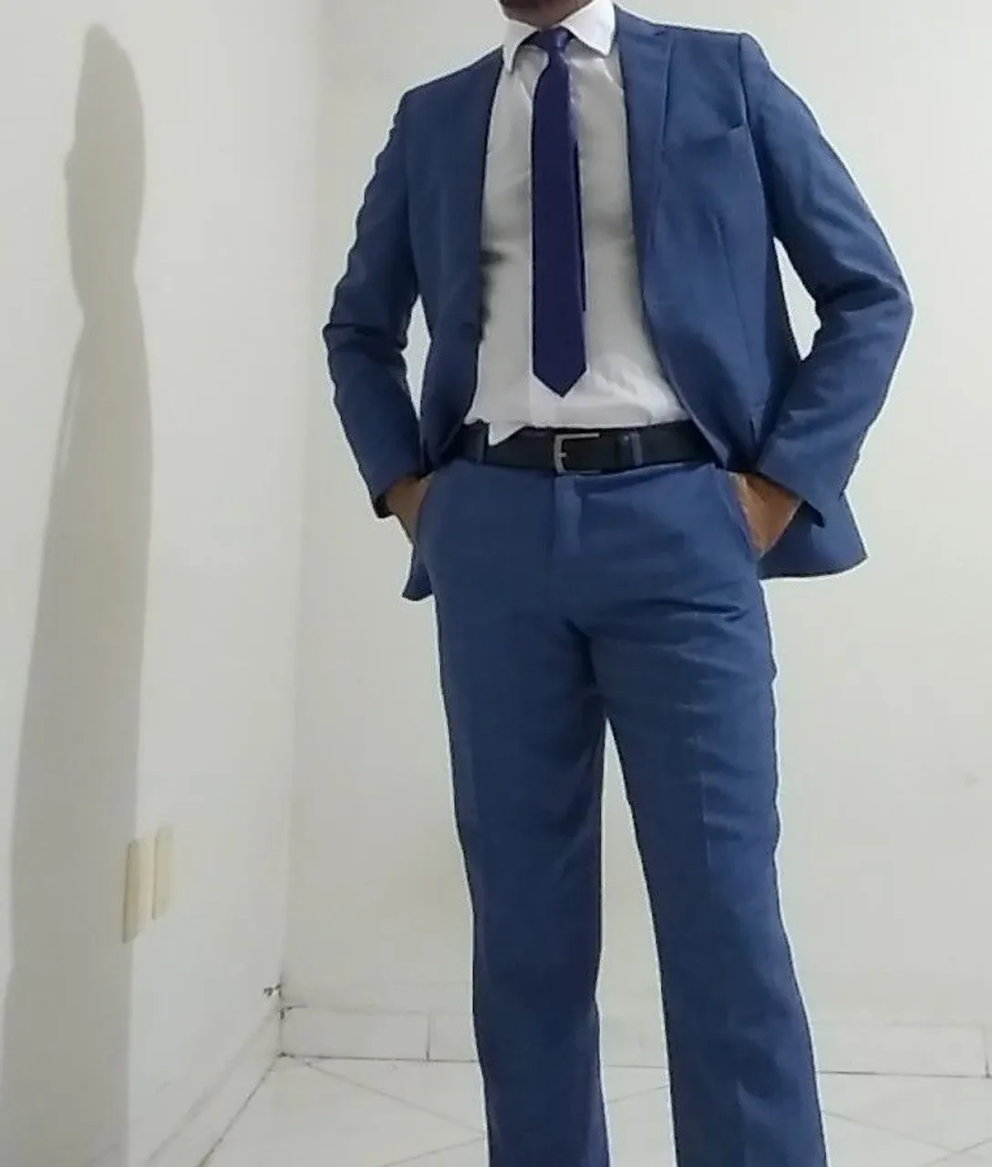 Terno Azul Elegante Completo P/M