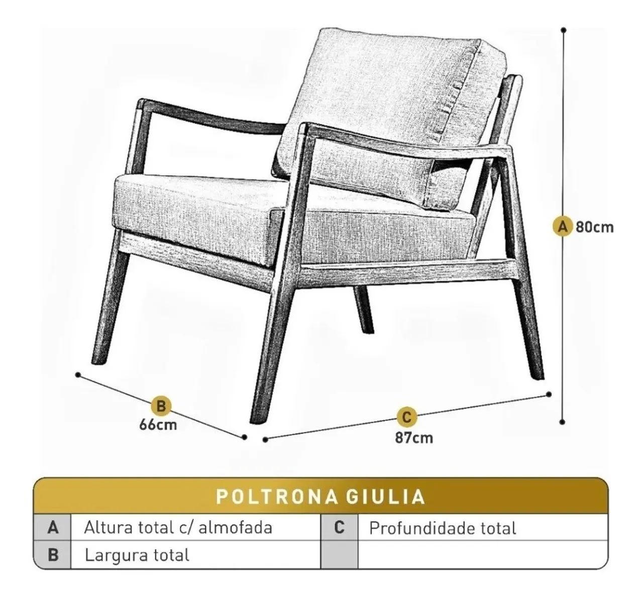 2 Poltronas de madeira maciça Giulia Luxo - Foto 4