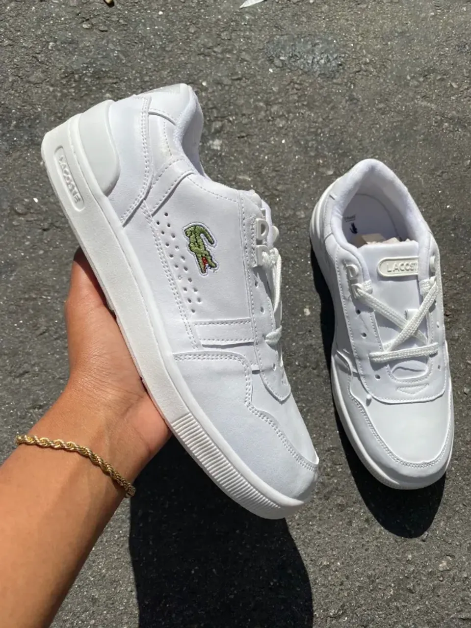 Lacoste T Clipe Branco Masculino 38 39 40 41 42 43